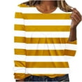 thumbnail image 2 of CALAFEBILA Long Sleeve Fall Tshirts Shirts for Women Crew Neck Yellow Fall Womens Tops 2025 Fashion Print Pullover Casual Timeless Loose Fit Trip Blouses, 2 of 5