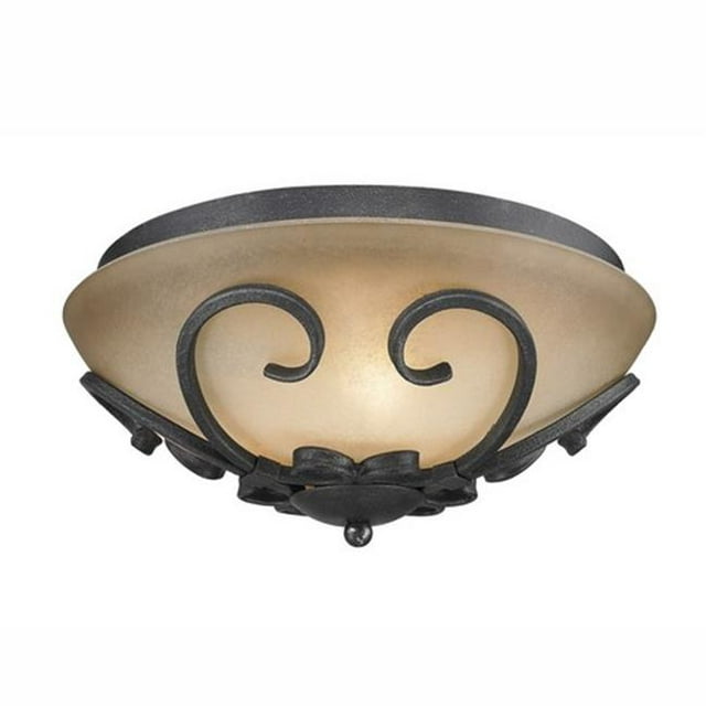 Golden Lighting 1821-FM BI Monture Encastrée Madera en Fer Noir avec Verre Toscano