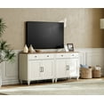 thumbnail image 2 of WAMPAT Nightstands with 4 Doors and 2 Drawers, Large Wood Nightstand Storage Cabinets with Storage Cabinets, Modern Farmhouse End table Credenza for Bedroom, White, 2 PCS, 2 of 10