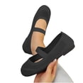 thumbnail image 4 of Women's Solid Color Mesh Mary Jane Flats, Breathable Knit Slip-On Casual Shoes for Everyday and Office Wear Black 40, 4 of 5