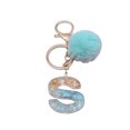 thumbnail image 1 of Flmtop Letter Pendant Plush Ball Key Chain Resin Sequin Buckle Keyring Holder Charm Decoration, 1 of 10