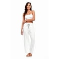 thumbnail image 6 of ANLIQI Women's Bamboo Rayon Pajamas Pants Wide Leg Yoga Pants Casual Loose Cozy Sweatpants with Pockets (White, XL), 6 of 7