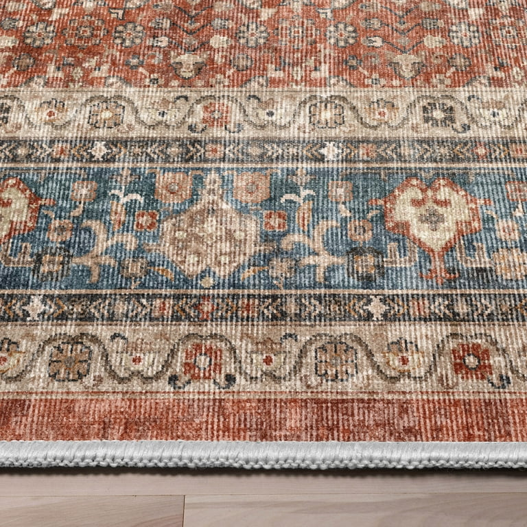 Well Woven Asha Lilith Vintage Oriental Red Blue Area Rug