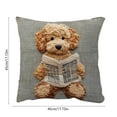 thumbnail image 3 of Virelaxpo Fun Pets Faux Embroidery Pillow Cover 45x45cm, Decorative Cushion Cover for Sofa Bed Living Room Home Decor with Cute Animal Theme Designs, 3 of 6