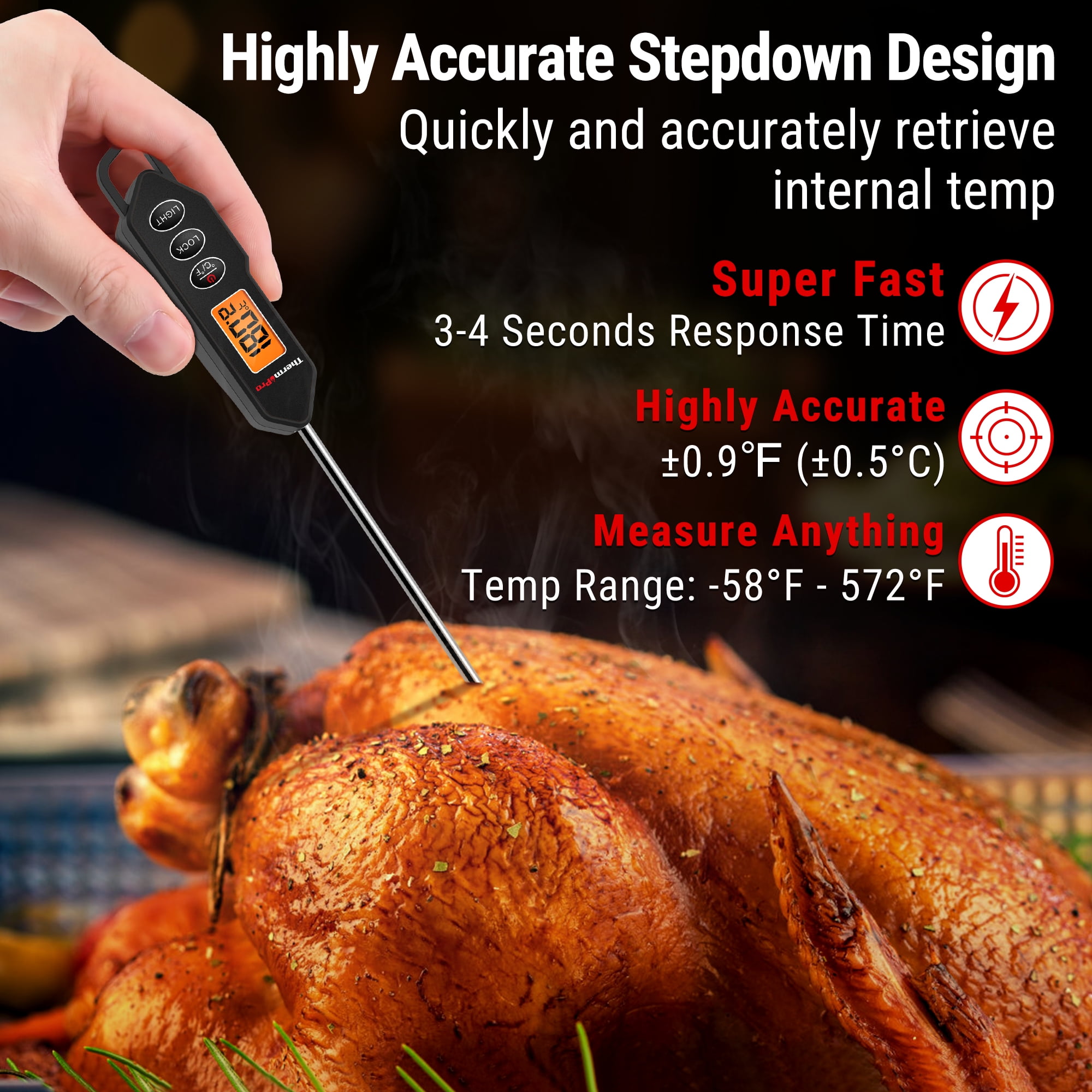 Digital IR Read Meat Thermometer Kitchen Cooking Food Candy Thermometer  M7U4