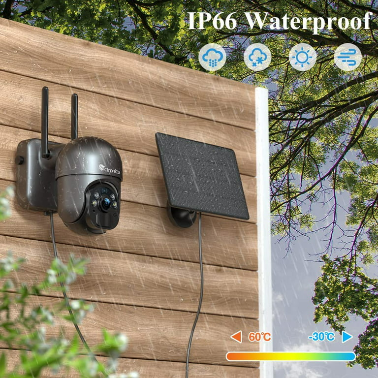 Wireless Outdoor Solar Security Cameras, 5MP 2K Pan Tilt 360° View 10000mAh  Battery Powered 2-Way Talk Outdoor Camera Wireless 5MP PTZ WiFi Surveillan