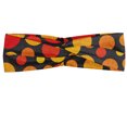 thumbnail image 1 of Retro Headband, Geometric Pattern of Grunge Rounds in Repetitive Irregular Sizes, Elastic and Soft Women's Bandana for Sports and Everyday Use, Grey Red Coconut, by Ambesonne, 1 of 3