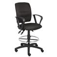 thumbnail image 1 of Boss Office Products Fabric Drafting Stool with Loop Arms in Black, 1 of 8