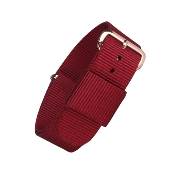 FELTECHELECTR 1Pcs Simple Nylon Watch Band Replacement Dark Red Rose Gold For Any Occasion Braided Style