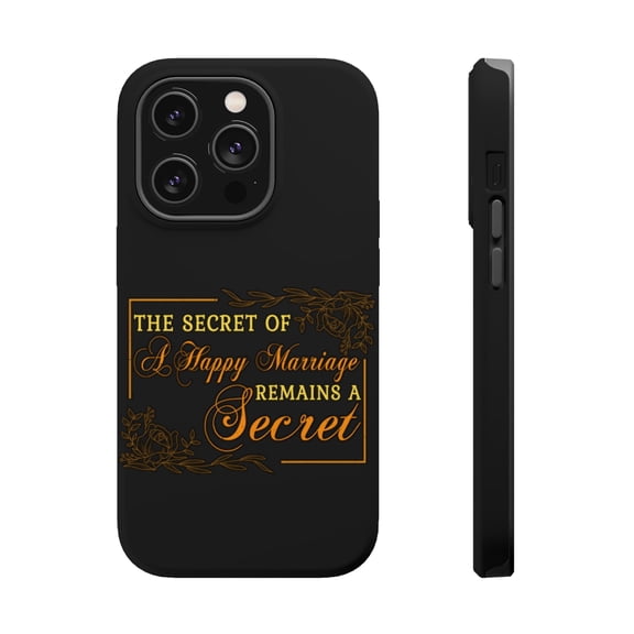DistinctInk Tough Case for Apple iPhone 15 PRO (6.1" Screen), Compatible with MagSafe Charging - Happy Marriage Remains A Secret