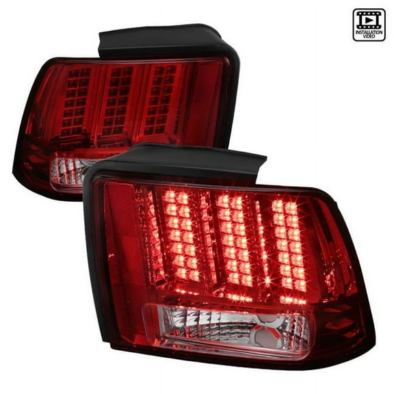 Facelift Sequential LED Tail Lights for 1999-2004 Ford Mustang - Red