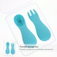 thumbnail image 4 of EeaseCA 1 Set of Safe Silicone Children Spoon Fork Solid Dining Tablware for Baby, 4 of 8