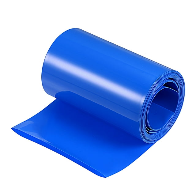 Unique Bargains Tube Rétractable en PVC Bleu 80mm Plat 10 Pieds pour Grand Pack de Batteries