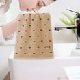 thumbnail image 4 of CuiLiyq 1 Pack Cotton Towel for Bathroom, Soft and Absorbent Household Gift Towel with Small Red Heart Print, Bath Lightweight Quick Dry Washcloths for Bathroom Home Decorative, 29.5" x 13.4", Coffee, 4 of 6