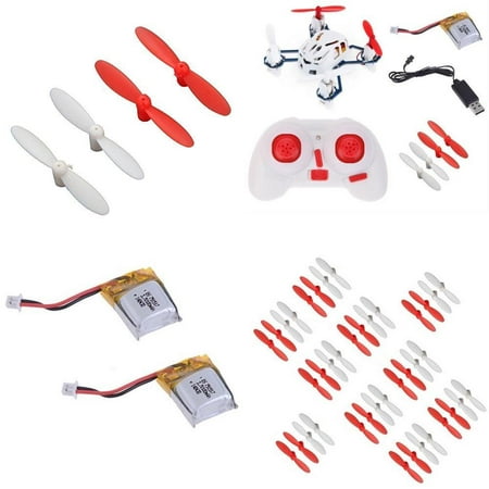 HobbyFlip RTF Combo Extra Batteries(2) w/Propellers Red/White(10 Sets of 4) Compatible with Hubsan Nano Q4 H111