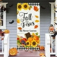 thumbnail image 2 of Hello Fall Door Cover Thanksgiving Backdrop Pumpkin Sunflower Wagon Field 71x35 Inch Rustic Autumn Banner for Porch Wall Decor Fall Harvest Photo Booth Props, 2 of 6