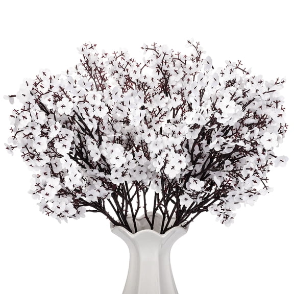 Armscye 10 Bundles Babys Breath Artificial Flowers, White Real Touch Fake Flowers Silk Flowers Bulk with More branches for Vase Home Office Wedding Centerpiece Party Decorations
