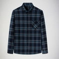 thumbnail image 2 of JUUYY Mens Flannel Shirt Long Sleeve Plaid Flannel Shirt for Men Soft 100% Cotton Casual Button Down Shirts Regular Fit Navy XXXL, 2 of 4