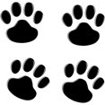 thumbnail image 1 of 4PCS 3D Chrome Dog Paw Footprint Sticker Decal Auto Car Emblem Decal Decoration, 1 of 5