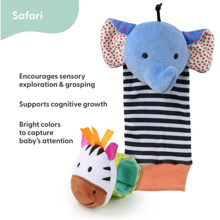 Peanutshell Safari Wrist & Sock Rattle Set, 5-Piece photo 5