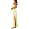 thumbnail image 5 of Women's Split Long Dress, Spaghetti Strap Ruched Bust Cocktail Dress, 5 of 6