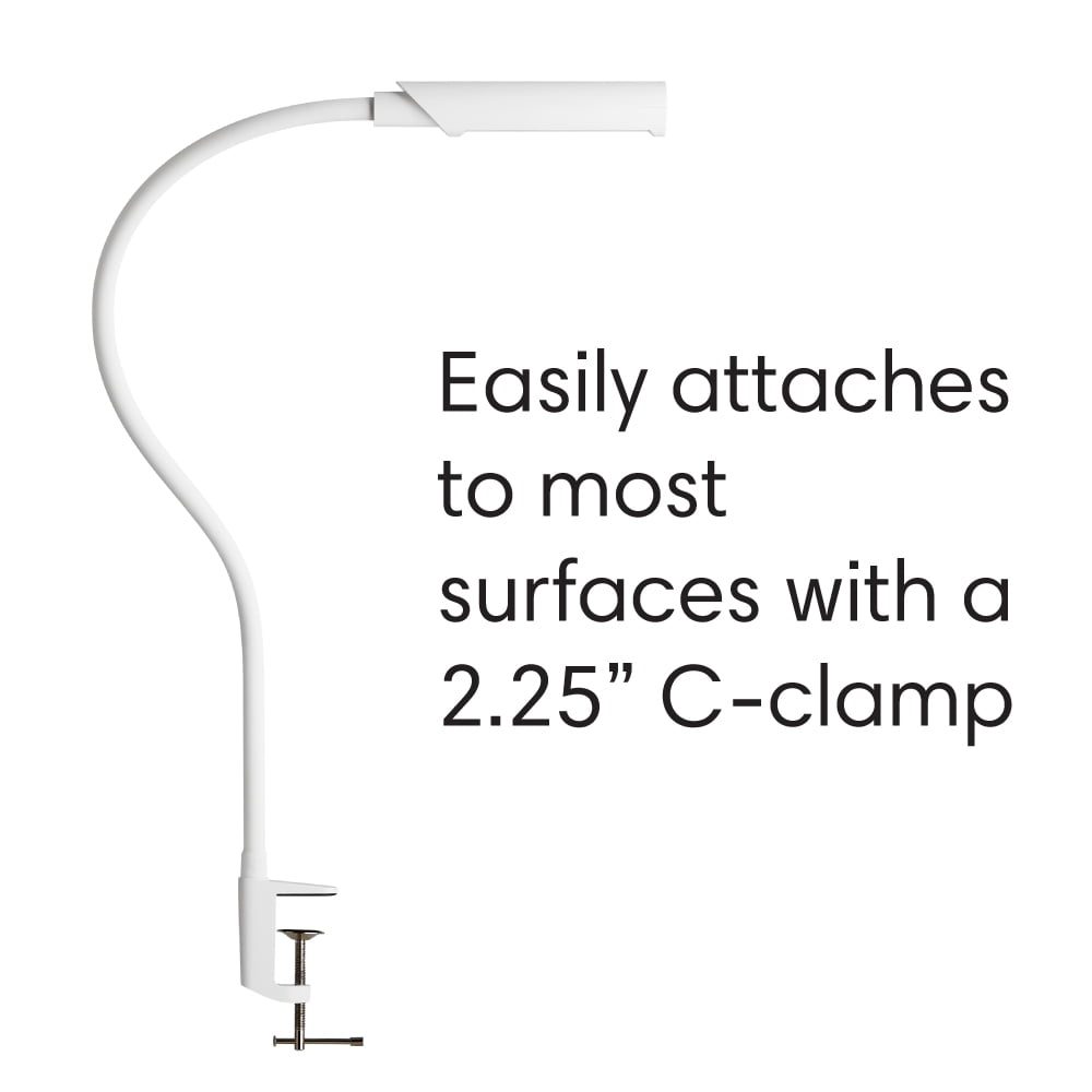 Reliable UberLight Flex Desk Lamp  3100TL, White, LED Task Light with Clamp