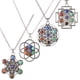 thumbnail image 2 of Nvzi Colgante de collar, hecho a mano, colgante de plata antigua, collar de árbol de la vida, collar de piedras de colores (plata, estilo flor de la vida), 2 of 4