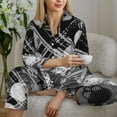 thumbnail image 4 of Wukai Seamless Pattern With Skulls Print Women's Pajama Set - Soft Long Sleeve Sleepwear for Comfort and Style-XX-Large, 4 of 9