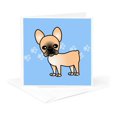 thumbnail image 5 of 3drose, Cute Black Masked Fawn Cream French Bulldog Blue with Pawprints, 6 Greeting Cards with Envelopes, 5 of 7