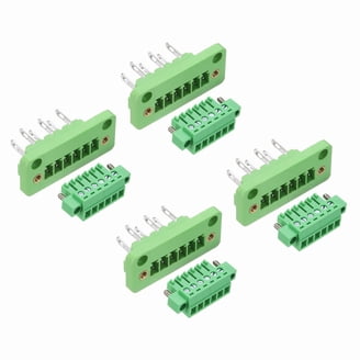 Uxcell 20-Pack 300V KF2EDGK 3.5mm Pitch 3-Pin PCB Screw Terminal Block Connectors – Green, Silver Tone