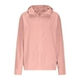 thumbnail image 3 of Viikei Women's Summer Fishing Sun Protection Shirt Quick-Dry UV Defense,Women's Casual Loose Solid Color Sunscreen Jacket Long Sleeved Hooded Casual Jacket Pink XXXL, 3 of 8