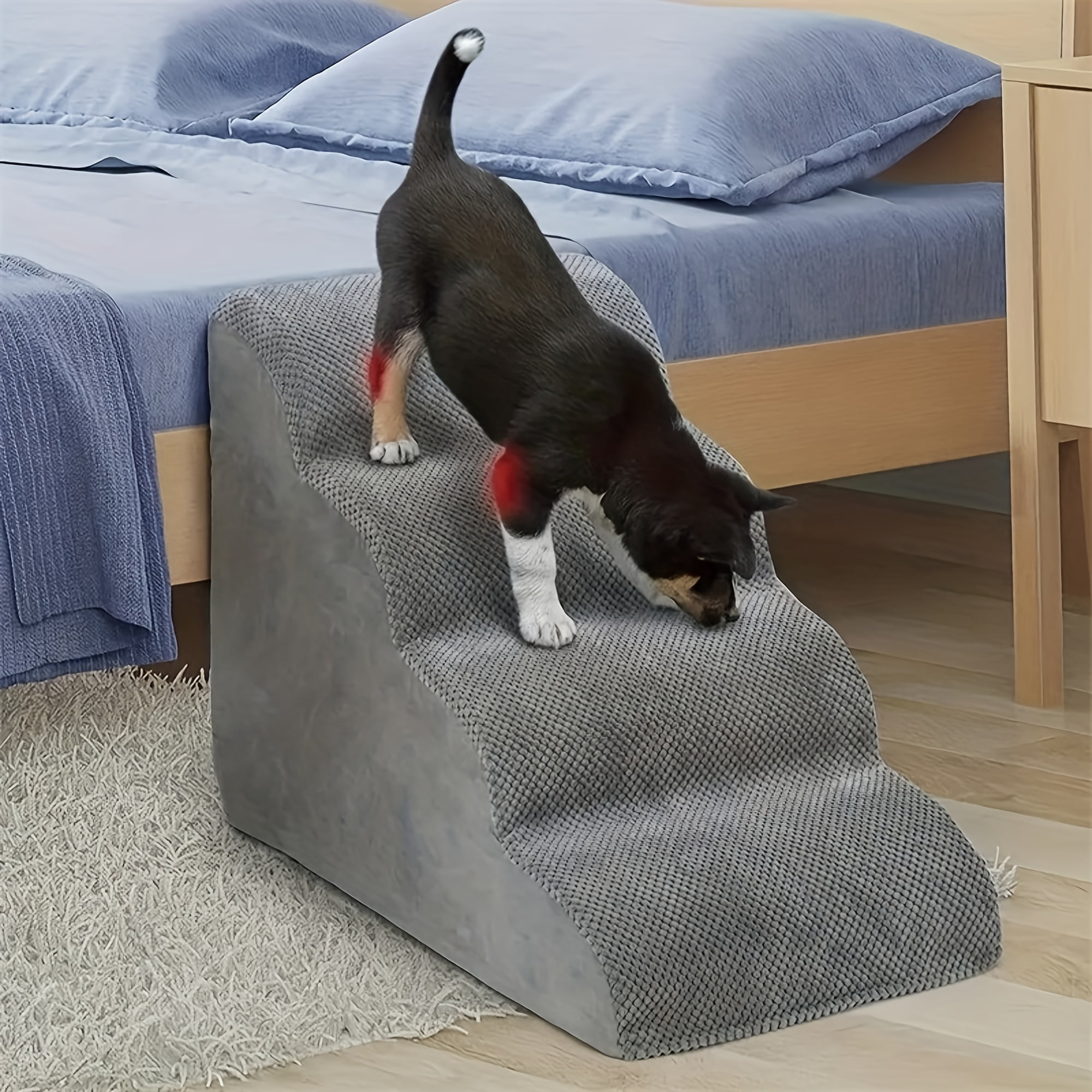 Dog bed nightstand with steps sale