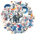 thumbnail image 2 of cartoon Elephant Stickers, Waterproof Elephant Sticker for Water Bottle Laptop Phone Cases Planner Skateboard Luggage Helmet Party Favor Decor, Ideal for Adults Teens Teacher Rewards, 2 of 9