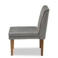 thumbnail image 4 of Baxton Studio Stewart Mid-Century Modern Grey Velvet Upholstered and Walnut Brown Finished Wood Dining Chair, 4 of 10