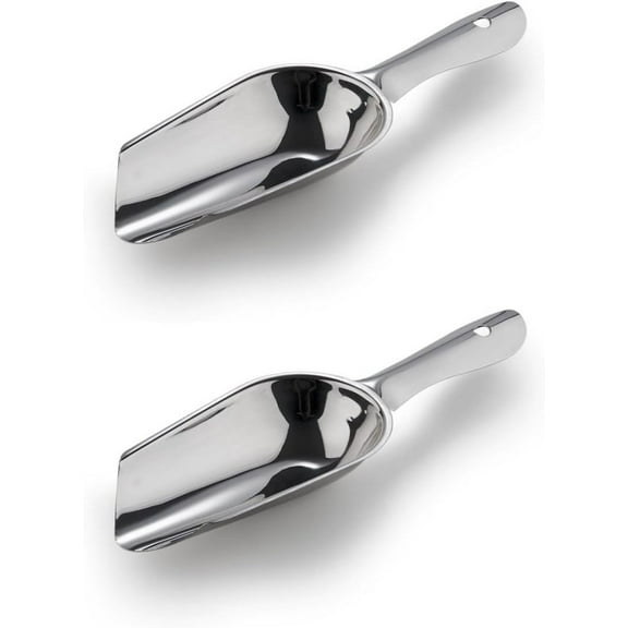 Soro Essentials- Set of 2 Stainless Steel 5 oz. Bar Ice Scoop- Utility Ice Scoop Multipurpose Kitchen Ice Scooper for Ice Maker Food Scoops for Bar Party Wedding Food