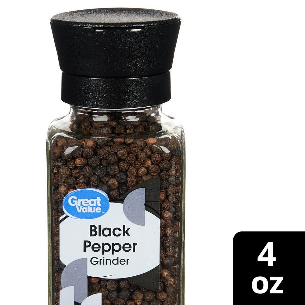 Great Value Black Pepper Grinder, 4 oz