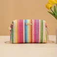 thumbnail image 1 of Bolso de paja tejido de ratán para mujer, Bolso pequeño con cadena para playa y verano, bolsos de hombro tipo bandolera para mujer, bolso con solapa de diseño de viaje, 1 of 5