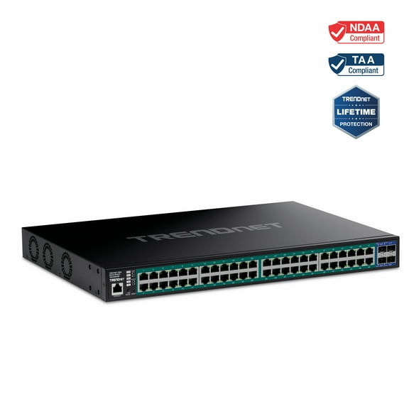 TRENDnet 52-Port Gigabit Web Smart PoE  Switch with 10G SFP  Ports, TPE-3524SF