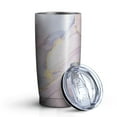 thumbnail image 2 of 20oz Tumbler with Lid and Straw Stainless Powder Blue Marble Steel Vacuum Insulated Water Coffee Tumbler Cup, Double Wall Vacuum Insulated Travel Mug Reusable Tumblers for Ice Drinks, Hot Beverage, 2 of 7