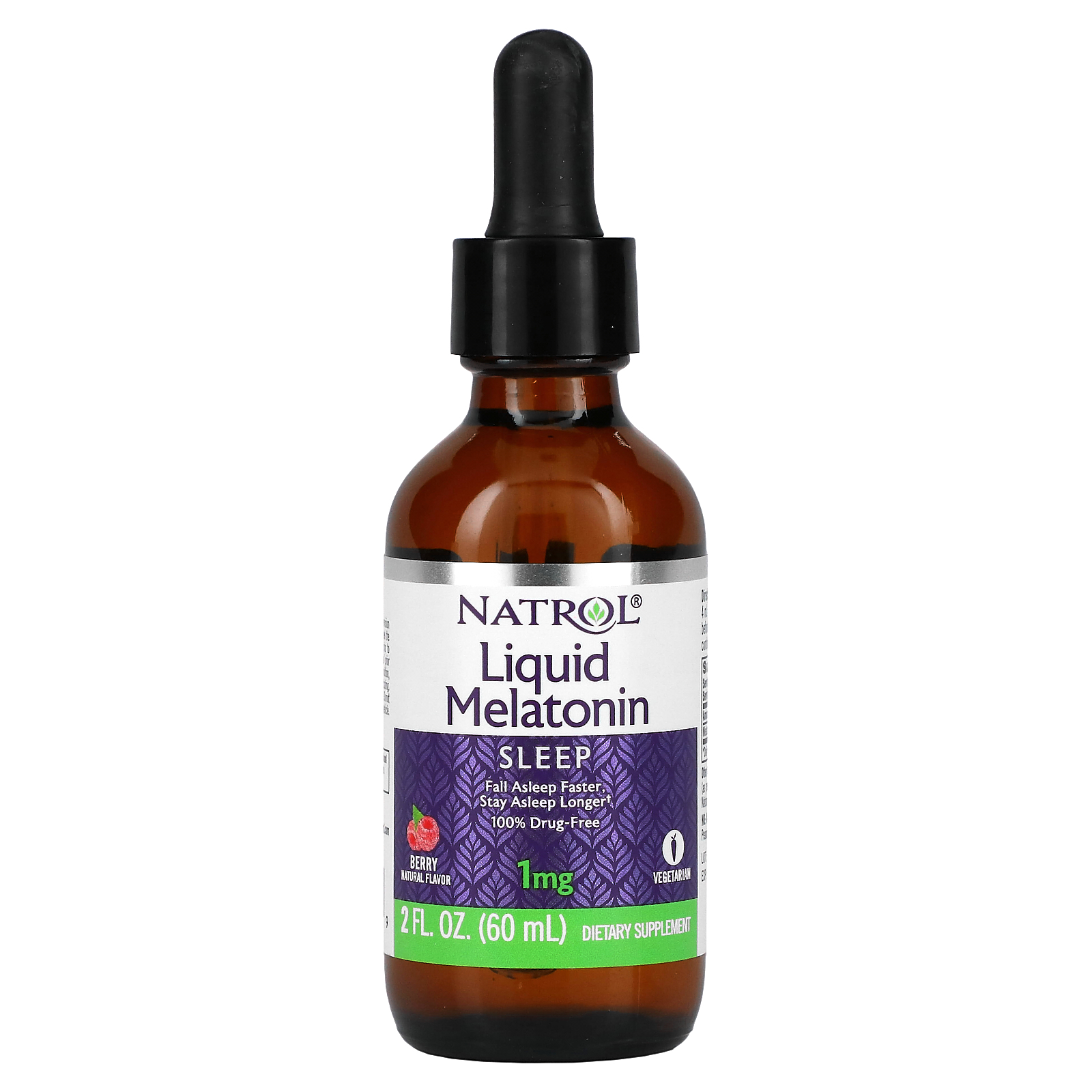 Natrol, Liquid Melatonin, Berry, 1 mg, 2 fl oz (60 ml)