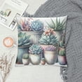 thumbnail image 2 of COMIO &nbsp;Cactus&nbsp;Succulent Plants Decorative Summer Pillow Covers Tropical Plant Pattern Lumbar Pillows Decorative Throw Pillow Case Outdoor Decor Cactus Cushion Cover White, 2 of 5