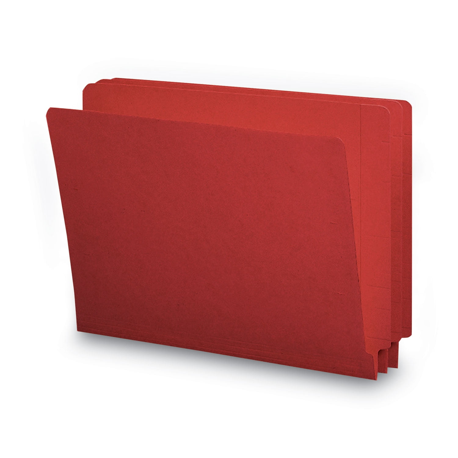 Smead 25710 Colored File Folders, Straight Cut, Reinforced End Tab, Letter, Red, 100/Box