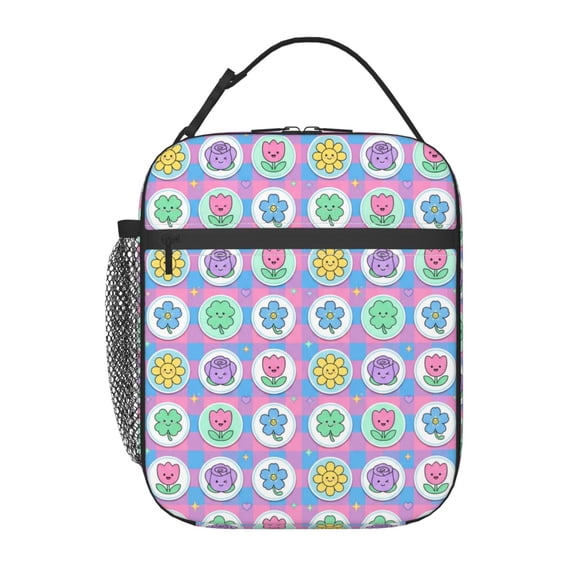 Flower Lunch Bag Boho Botanical Insulated Lunch Box Reusable Cooler Tote For Women Men Work Office Travel Picnic