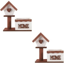 2pcs Wood House Flowerpot Window Box Planters Indoor Small Plant Pot Succulent Flower Pot Decor