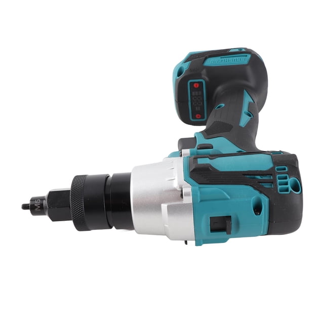 Riveteuse Électrique avec Plusieurs Têtes de Rivet, Machine à Rivet Électrique Sans Balais avec Bouton de Réglage et Lumière LED