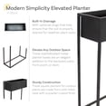 thumbnail image 3 of Sunnydaze Modern Simplicity 21.75" x 8" x 27.5" Rectangle Black Metal Outdoor Planter, 3 of 9