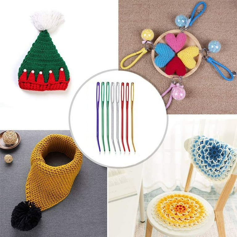 UOOU Yarn Needle,Weaving Needle Tapestry Needle Bent Needles for Crochet  Large Eye Darning Needles with Storage Box for Knitting Crochet(Random  Color)
