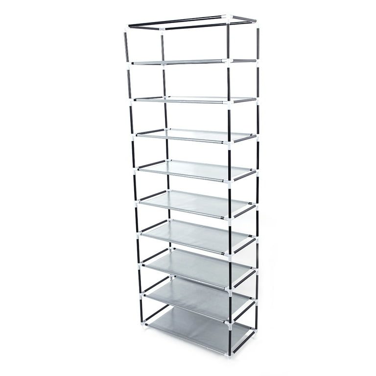 SOONEEDEAR 4-Tier Shoe Rack Metal Shoe Tower 20-Pair Shoe Storage Organizer  Unit Entryway Shelf Stackable Cabinet Stackable Shoe Tower Durable Metal