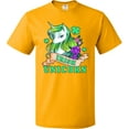 thumbnail image 3 of Inktastic St Patricks Day Irish Unicorn Illustration with Shamrocks T-Shirt, 3 of 5