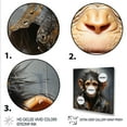 thumbnail image 3 of Designart "Monkey Portrait in Jungle Suit I" Animals Framed Wall Art - Traditional Brown Monkey Entryway Framed Wall Art Print, 3 of 6